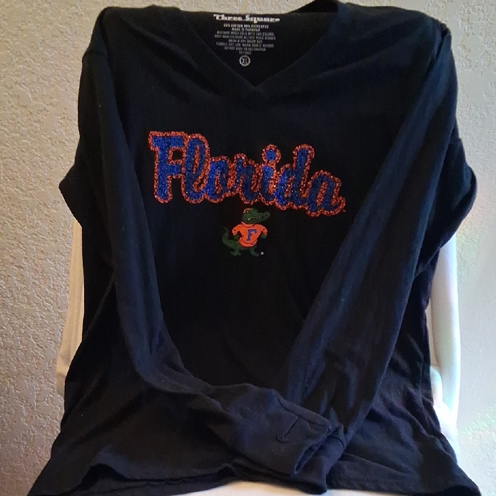 Florida Long Sleeve V-Neck Tee - Black